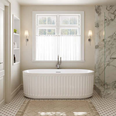 67" x 31" Freestanding Soaking Acrylic Bathtub