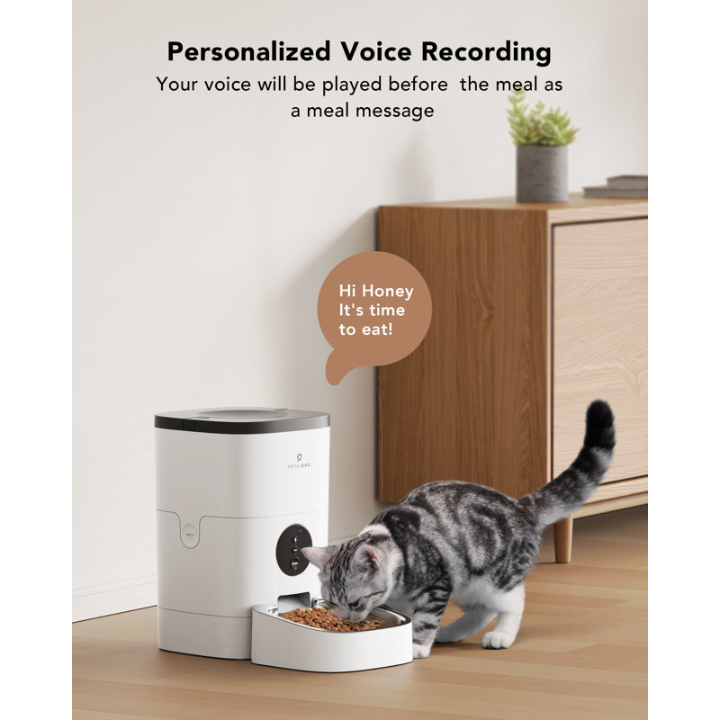 WiFi Automatic Pet Feeder with Stainless Steel Bowl, 4L