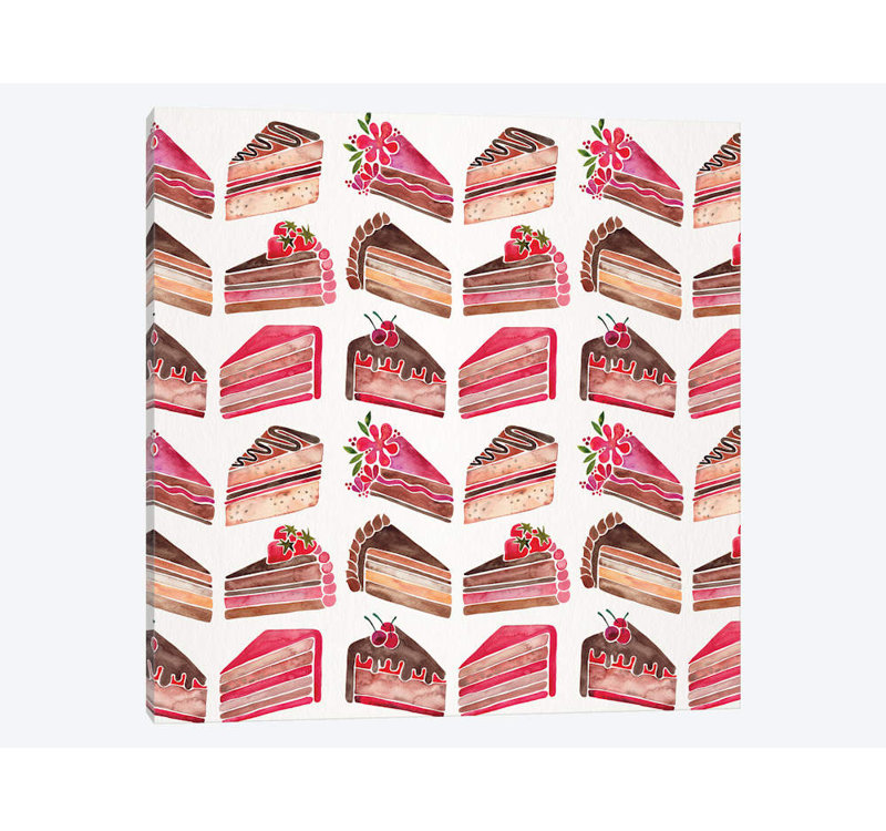 «Cake Slices, Original Pattern» par Cat Coquillette, impression sur toile tendue, H 12 po x l 12 po x P 0,75 po, Toile tendue