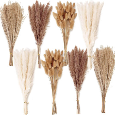 200 pièces bouquet de fleurs séchées, arrangement floral d'herbe de pampa pour la maison et le mariage