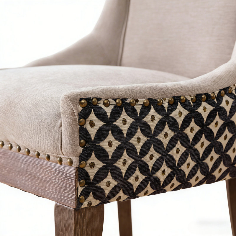 Thickened Fabric Dining Chair, Beige