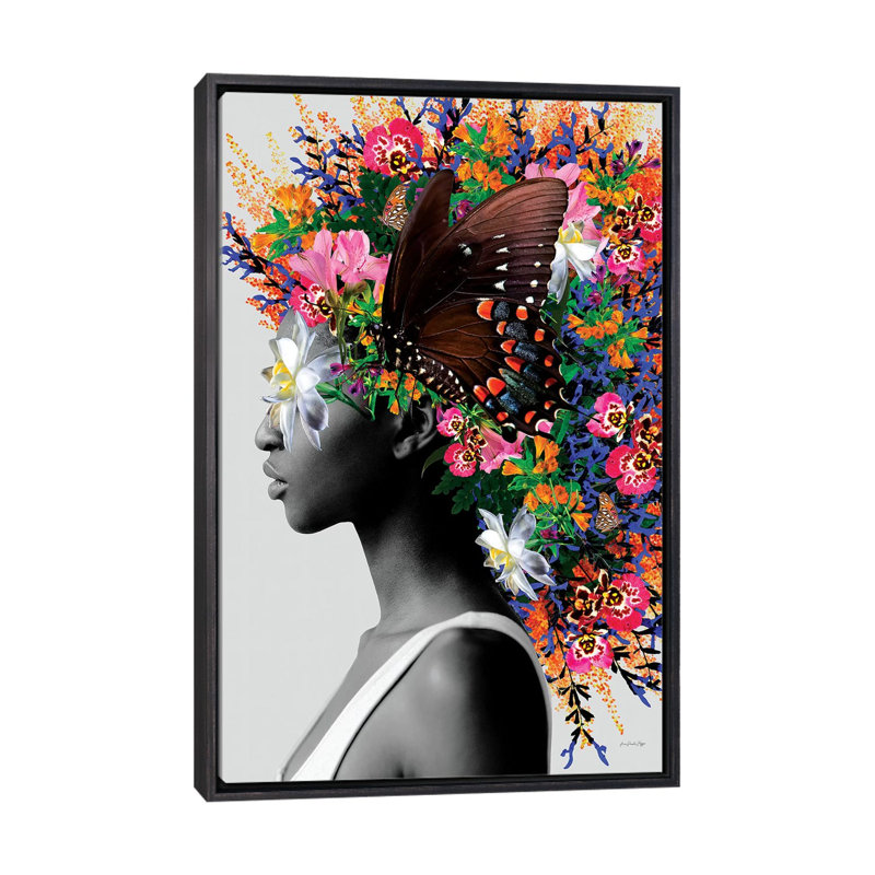 «Samba De Verao» par Ana Paula Hoppe - impression d'art graphique, Toile avec cadre noir patiné, H 26 po x l 18 po x 1,5 po