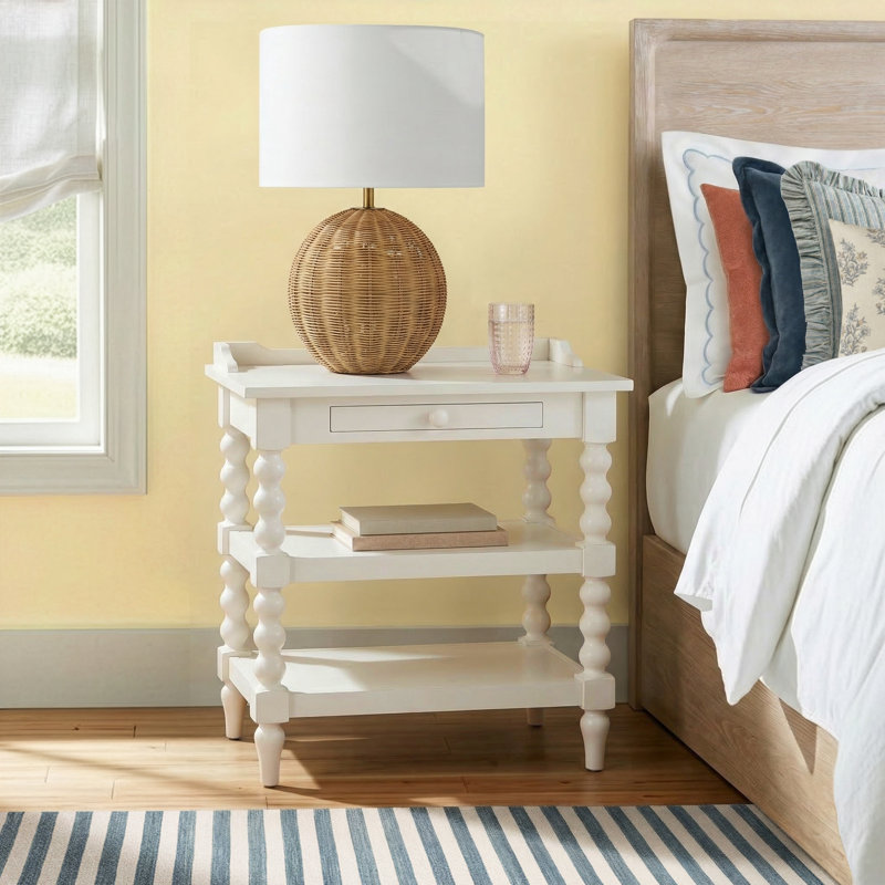 Rani 26'' W Solid Wood Nightstand, Antique White