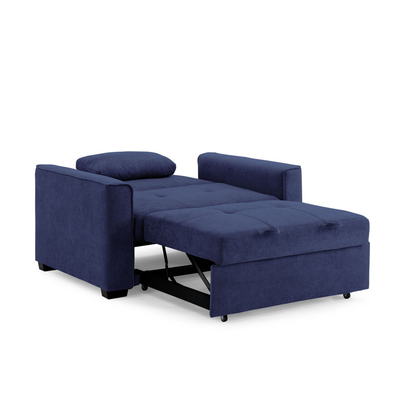 Chaise convertible en chenille capitonnée l 52,4 po Akorede, Marine