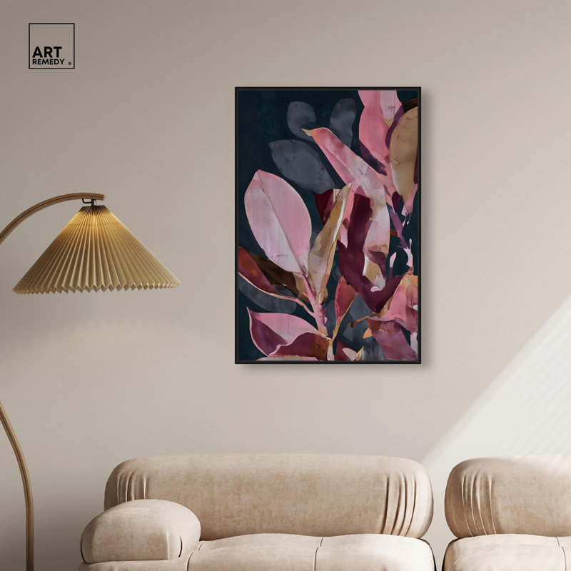 «Leaf Lore Lullaby Canvas Natures» par Art Remedy, H 37 po x l 25 po, Noir, Cadre flottant