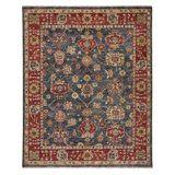 Charleigh-Peshawar Hand Knotted Wool Oriental Area Rug in Blue