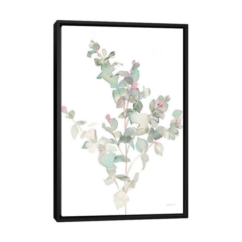 Eucalyptus II, White by Danhui Nai - Gallery-Wrapped Canvas Giclée, 26" H x 18" W x 1.5" D, Black Floater Framed Canvas
