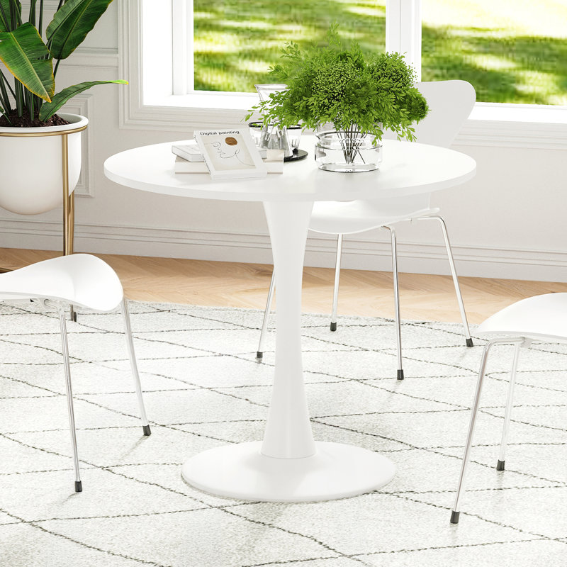31.5" Round Desktop Pedestal Base  Dining Tables, White