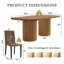 Ensemble de table de salle à manger moderne pour table de salle à manger en bois foncé 6/8/10 - 79 "avec base à double piédestal et rangement caché, chaises rembourrées en suède, grande cuisine-726192862