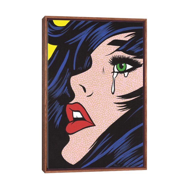 Impression d’art graphique « Green Eyes », H 26 po x l 18 po x P 1,5 po, Toile avec cadre en bois classique