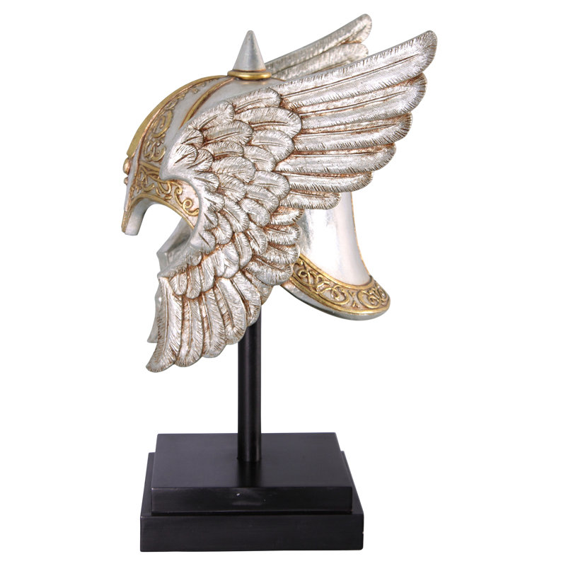 Valkyrie Helmet Statue upon Museum Mount Sculpture