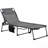 ,Folding Chaise Lounge With 5-Level Reclining Back, Outdoor Tanning Chair With Reading Face Hole, Outdoor Lounge Chair With Side Pocket & Headrest For Beach, Yard, Patio, Gray-401425767-401425768