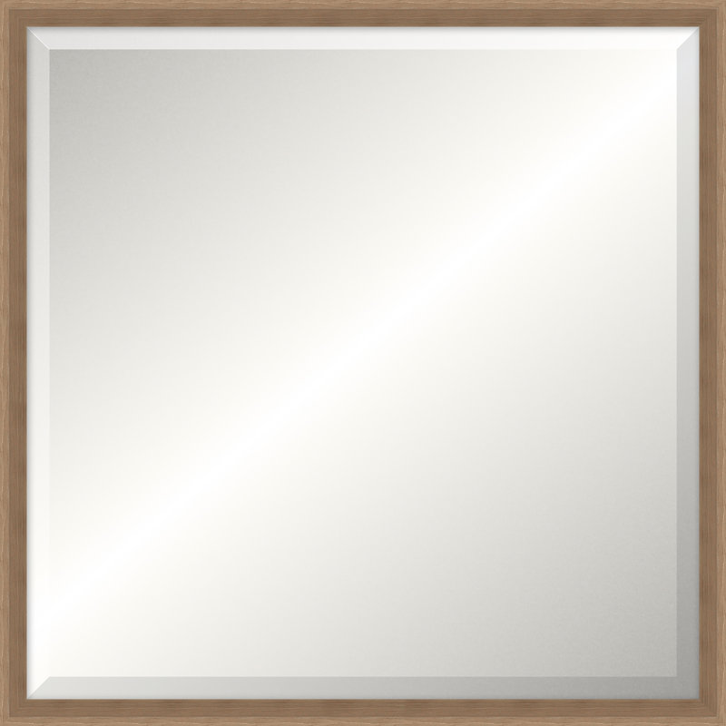 Walnut Ridgeline Mirror, Square 23.5" x 23.5", Beveled