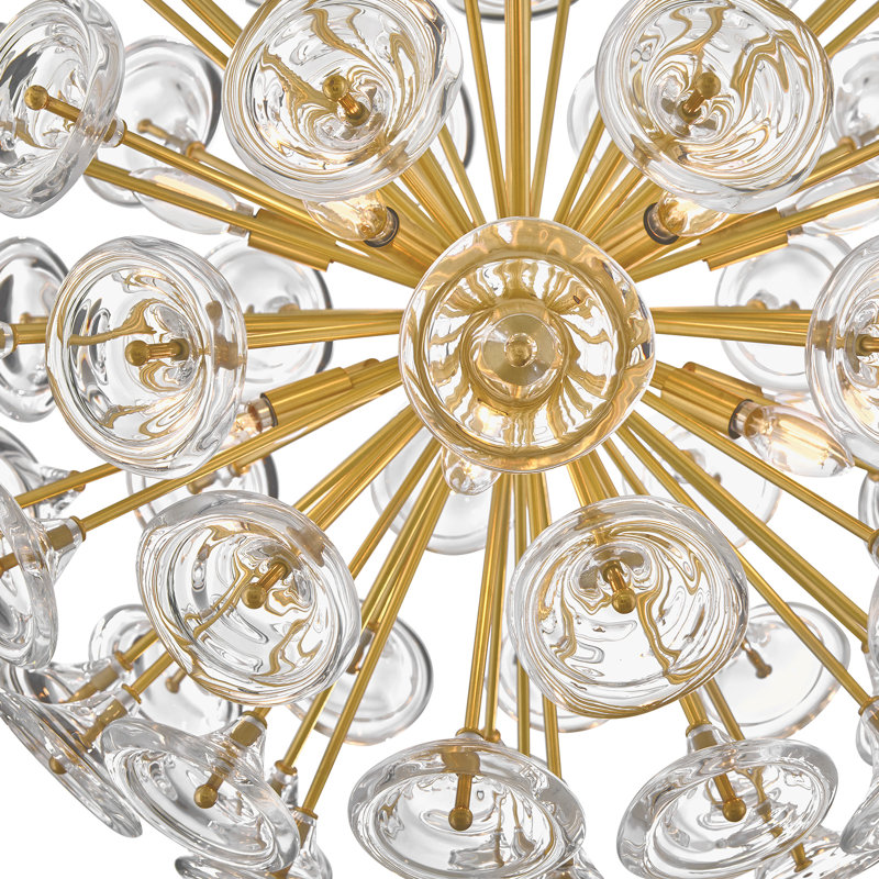 Maya Chandelier, 12 Lights, Clear, 80.75" H x 30" W x 30" D