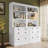 83.4"Tall Bookshelf Suite, Bookcase Suite With LED Lighting, Drawers And Open Shelves,2-Piece Set Storage Bookshelf