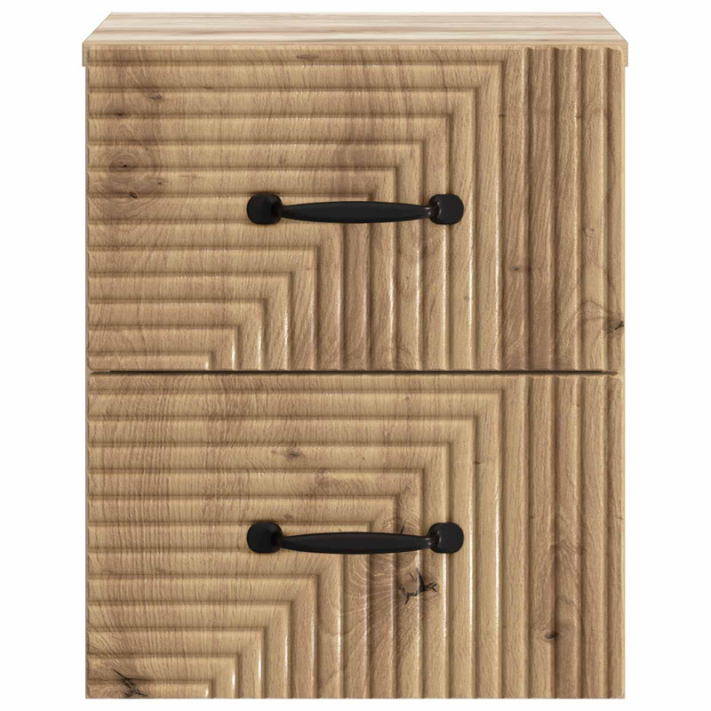 34.5cm W Engineered Wood Bedside Table, Artisan Oak