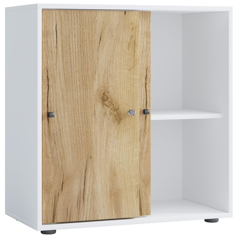Reshaun Storage Cabinet, White/Natural