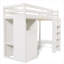 Lit mezzanine simple avec garde-robe, tablettes de rangement-2049801607