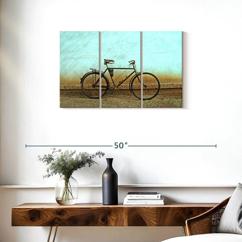 Parked Old Bicycle, 20" H x 33" W