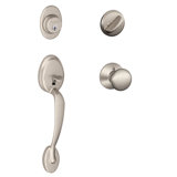 Handleset with Single Cylinder Deadbolt and Door Knob and Rosette