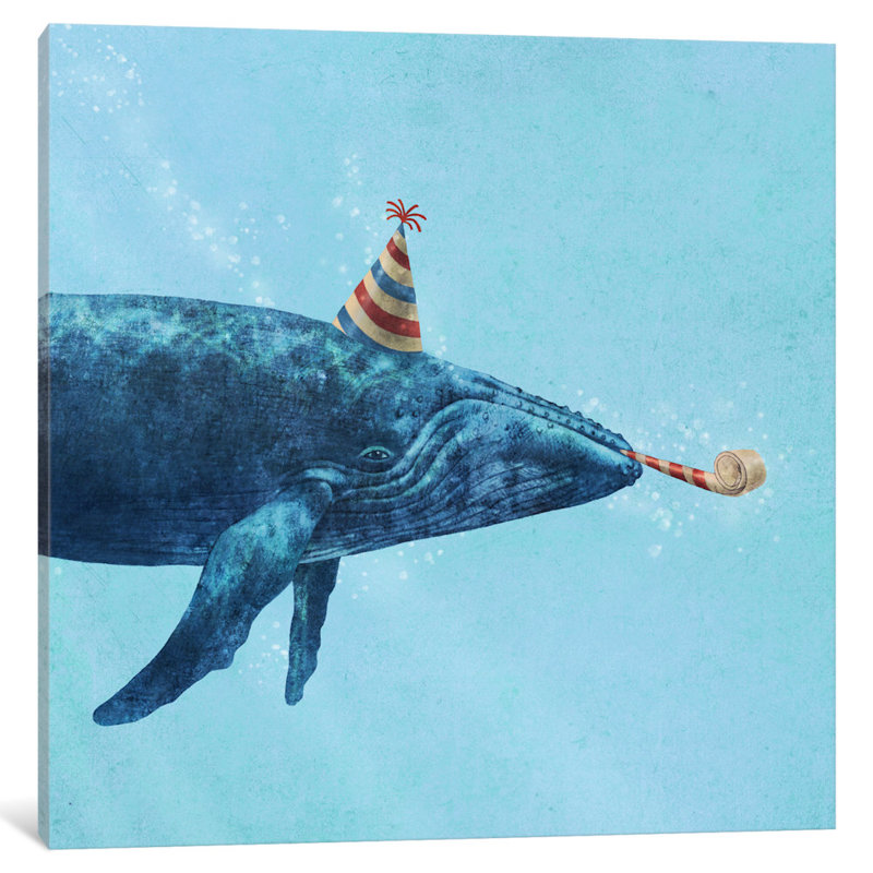 « party baleine », impression sur toile tendue, H 12 po x l 12 po x P 0,75 po
