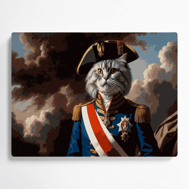 Chats Napoléon, art mural en métal brun, H 11 po x l 14 po