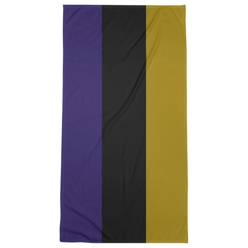 Beach Towel, Purple/Black/Gold