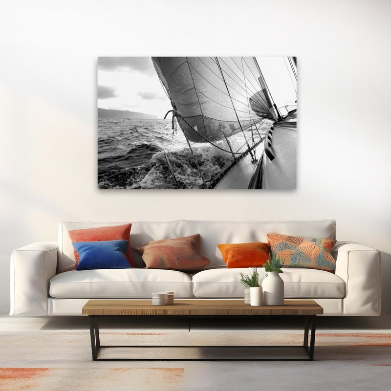 Vagues - photographie, bateaux, voiliers, art, H 40 po x l 60 po