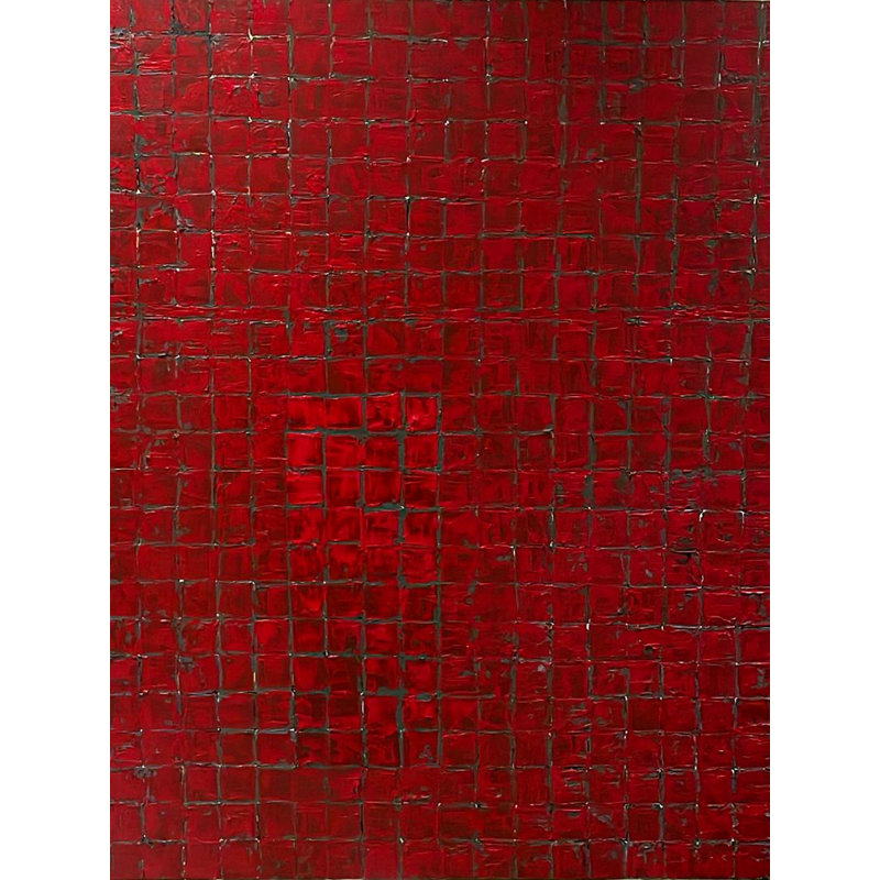 Red Room Acrylic Painting by Aakriti Jhanb – Modern Abstract Wall Art for Living Room or Bedroom Decor