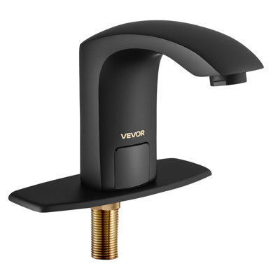 Touchless Bathroom Sink Faucet Motion Sensor Matte Black 9/16in Pipe