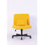 Chaise de bureau jaune à accoudoirs croisés en lin avec roulettes - Polyvalente pour le bureau personnel, la méditation et le maquillage-130589238-130589236