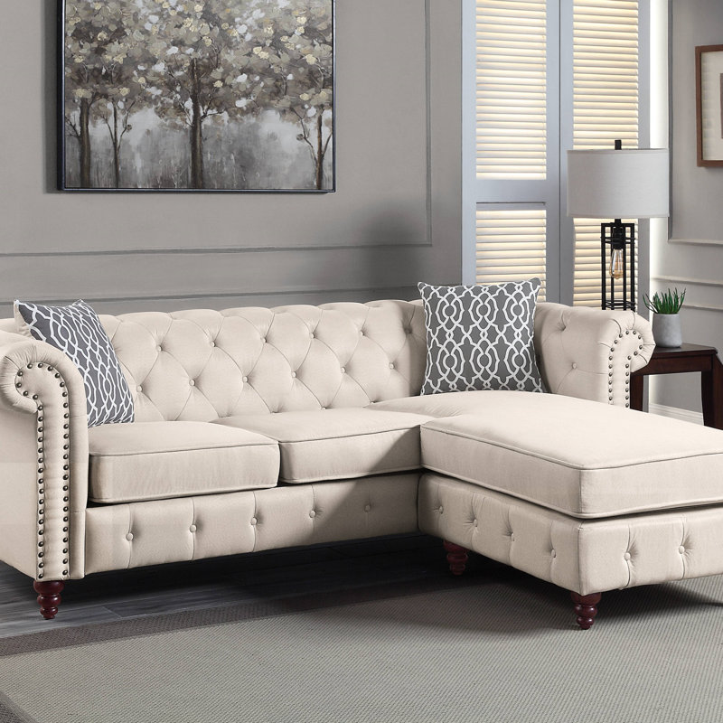 Fabric Reversible Sectional Sofa