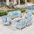 Tapasi 7 - Person Outdoor Patio Conversation Set with Rocking Lounge Chairs-92434880