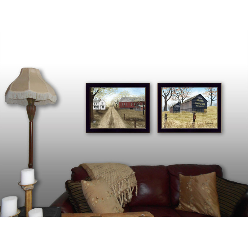 «Scenic Country Collection», vignette de 2 pièces par Billy Jacobs, art mural imprimé, affiche prête à accrocher, cadre noir