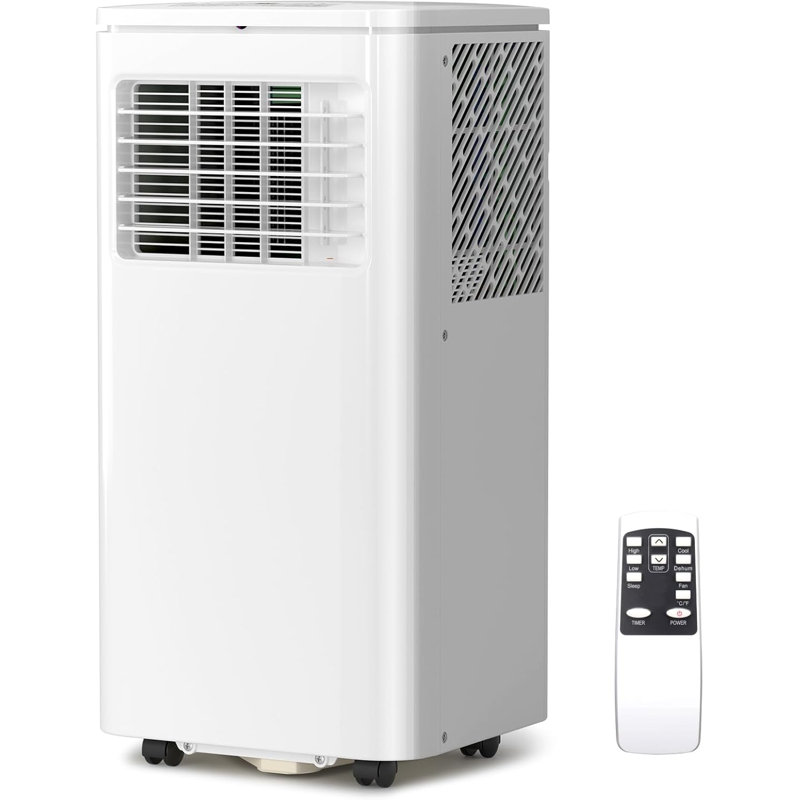 8000 BTU Portable Air Conditioner with LCD Remote,Cools 350 Sq.Ft, Ultra Quiet,Dehumidifier,24H Timer, Anti-Frozen Protection,for Bedroom,Livingroom,Apartment,Garage