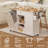 Kitchen Island With Drop Leaf, Tilt Out Kitchen Trash Cabinet, Rolling Storage Cart With Lockable Wheels & Adjustable Shelves-1910262247