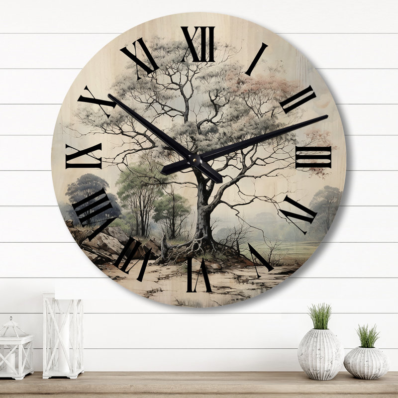 Horloge murale en bois massif Parina, Grand
