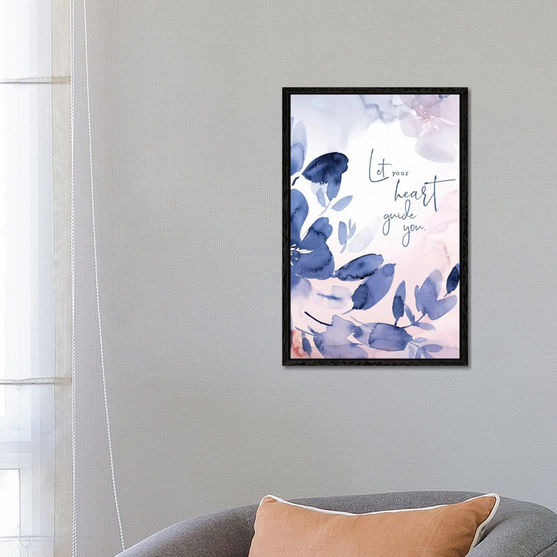 Heart Guide You 1 Piece Painting on Canvas, 66.04cm H x 45.72cm W x 3.81cm D, Black Floater Framed
