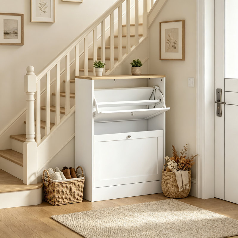 12 Pair Flip Down Shoe Storage