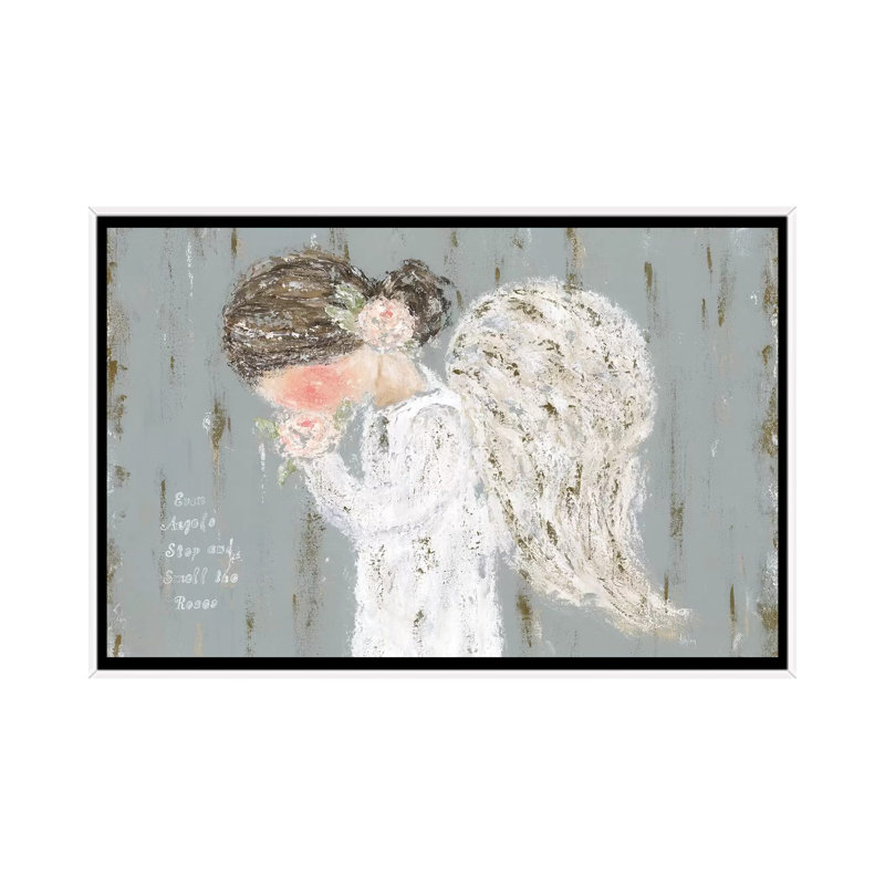 «Stop and Smell the Roses» par Ashley Bradley - reproduction d'art, Toile blanche encadrée, H 26 po x l 40 po x 1,5 po