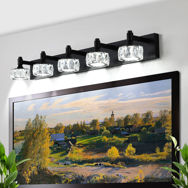 5 - Meuble-lavabo à abat-jour en verre cristal noir mat pour une utilisation dans la salle de bain avec élégance, 5
