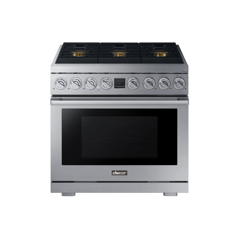 36" Pro-Range 6 Burners, Transitional, Silver, NG/LP, Natural Gas/Liquid Propane