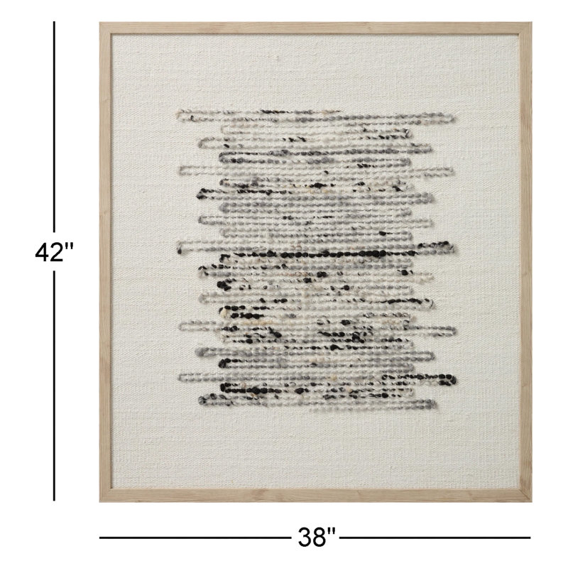 Amber Lewis x Loloi Sutter Silver / Ivory 3'-2" x 3'-6" Wall Art
