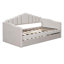 Lit de jour simple rembourré avec couchette, canapé-lit en velours avec ports de chargement USB, aucun sommier nécessaire-563931494