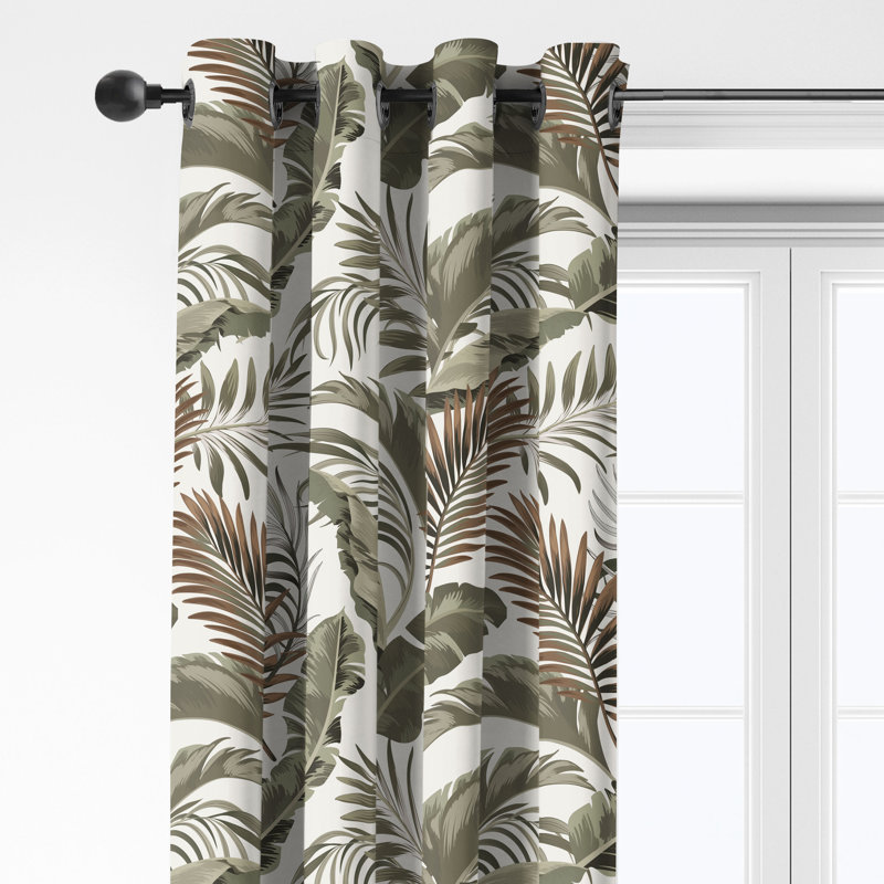Frondosa  Copper Cotton Grommet Top Drapery Panel Set of 2, 50" W x 108" L