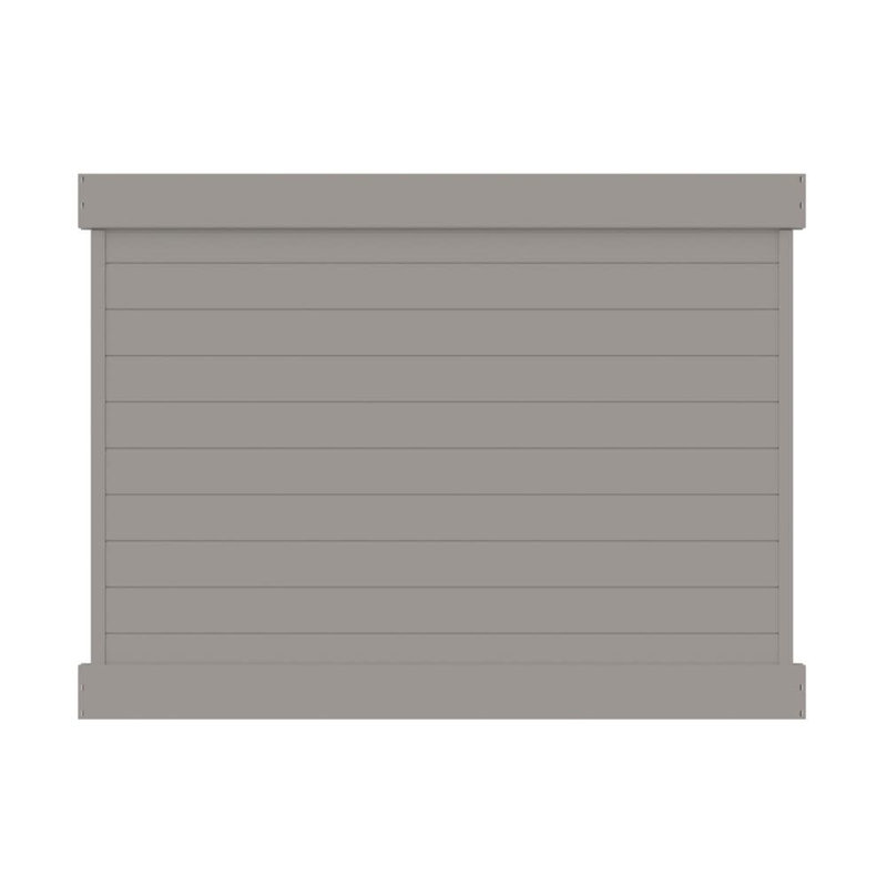Ensemble de rideaux horizontaux en vinyle gris pour clôture, H 6 pi x l 7 pi