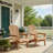 Outdoor Wooden Folding Adirondack Chair Set of 2 with Pre-Assembled BackRest for Garden, Patio, and Poolside Relaxation