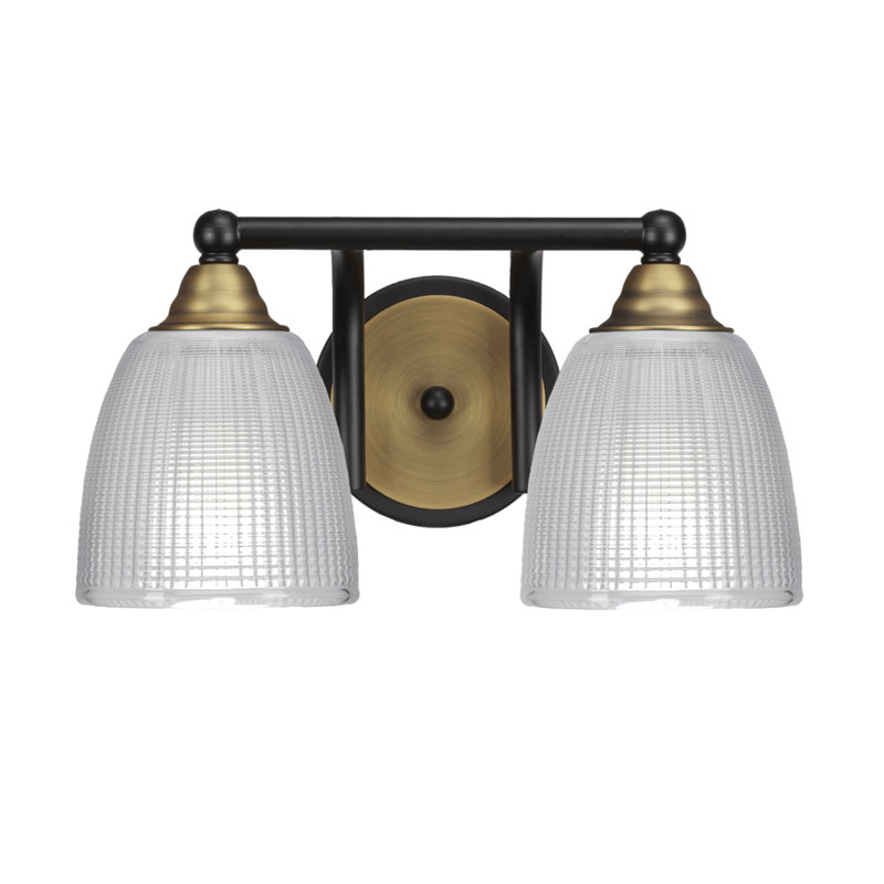Barre d'éclairage de salle de bain 2 lumières Michell, Noir mat / laiton
