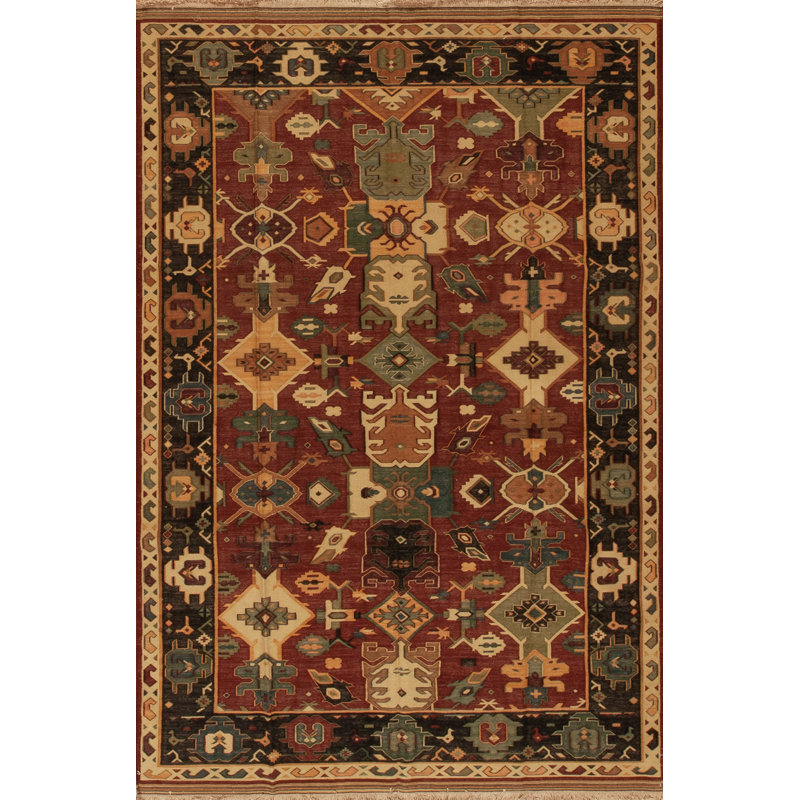 Discovery Rectangle 6' x 9' Area Rug in Red/Brown/Black, Rectangle 6' x 8'11"