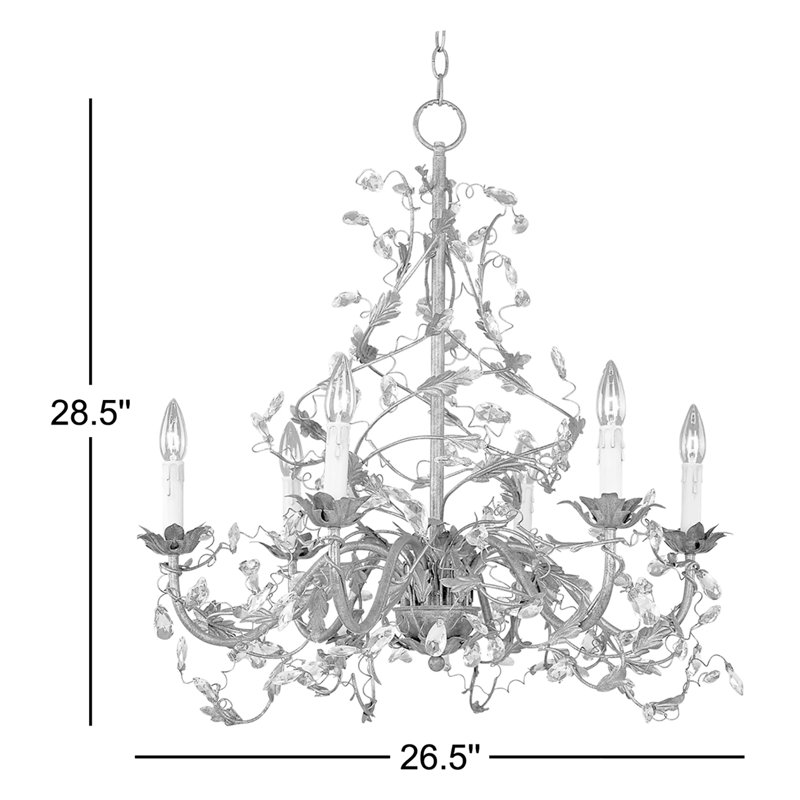 Cassi 6 - Light Dimmable Classic / Traditional Chandelier, Etruscan Gold